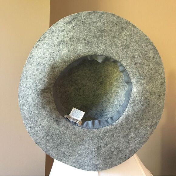 Lucky Brand Women's Felted Wool Roped Band Gray Floppy Boho Fall Winter Sun Hat - Picture 6 of 9